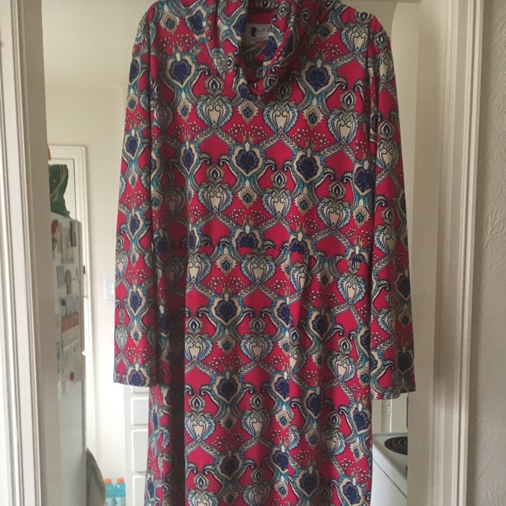 Dainty Jewells pink paisley cowl neck dress